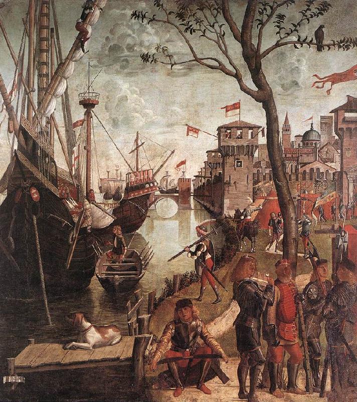 CARPACCIO, Vittore The Arrival of the Pilgrims in Cologne d Sweden oil painting art